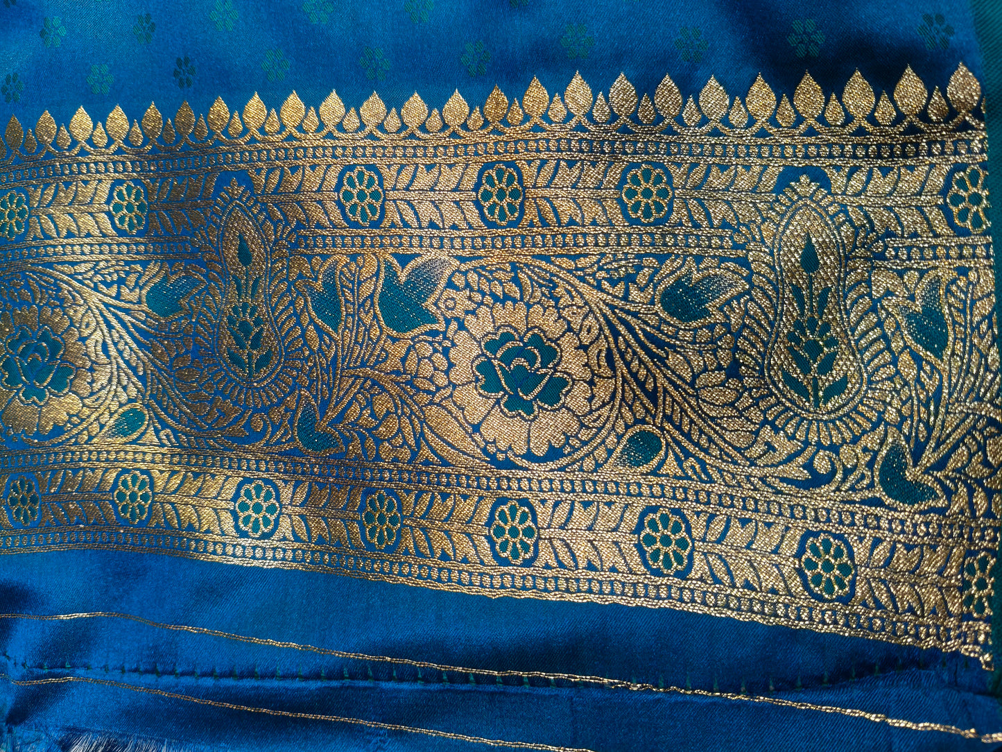 Satin Saree Peacock Shade Floral Jaal Pattern SS005 75% Discount