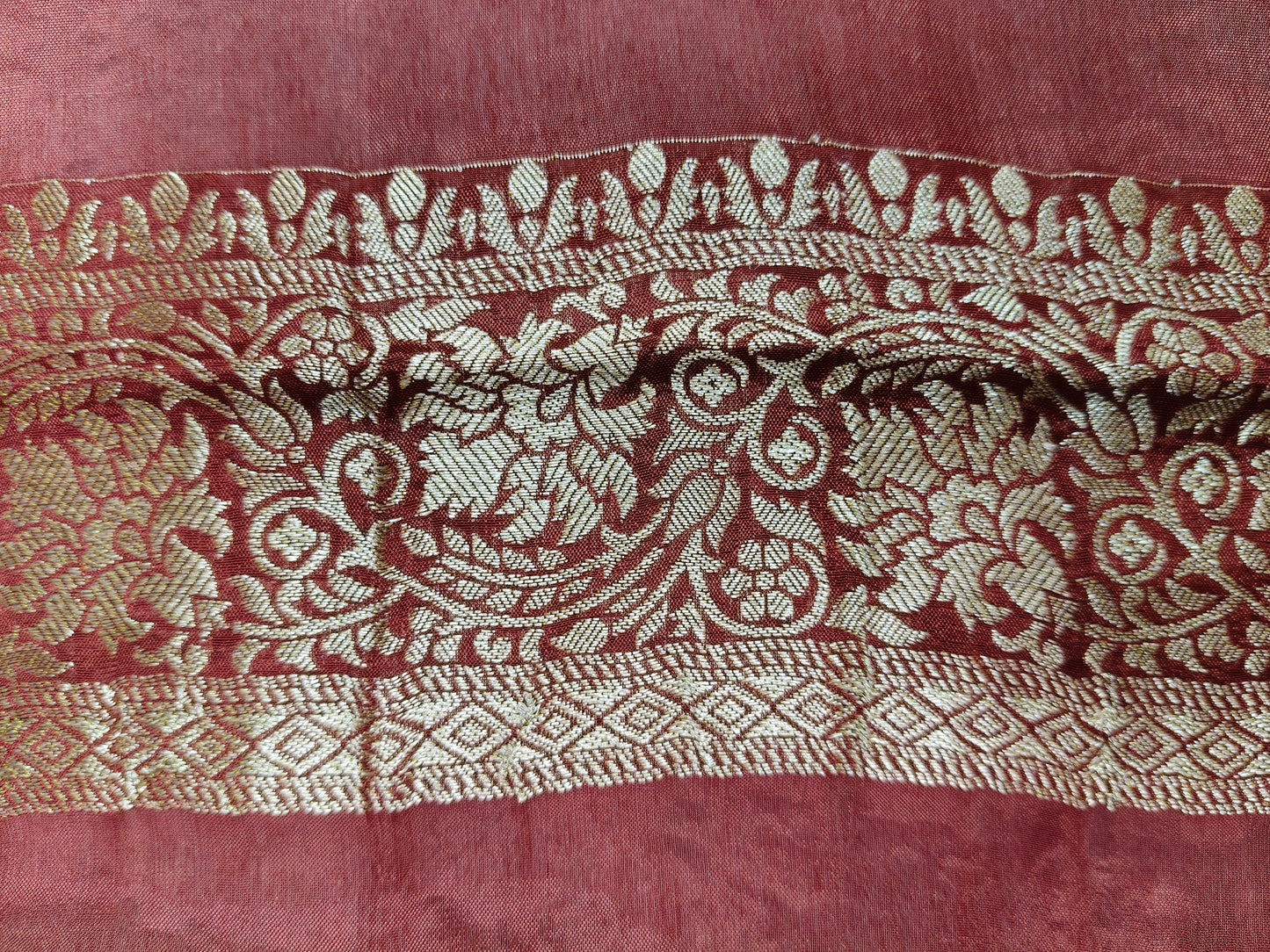 Crepe Banarasi Silk Saree Maroon Color shade CBS011 50% Discount