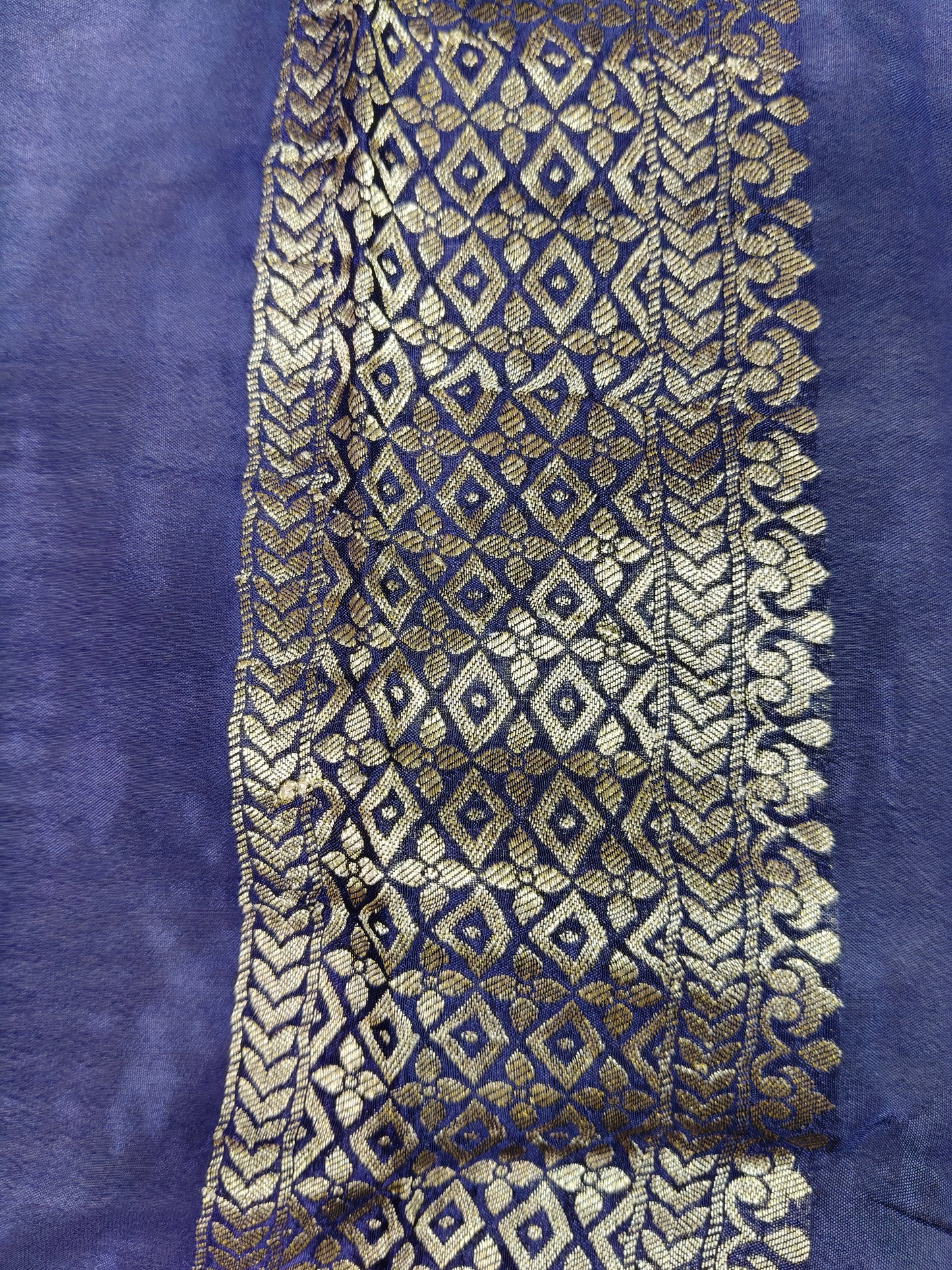 Crepe Banarasi Silk Saree Navy Blue Shade CBS020 50% Discount