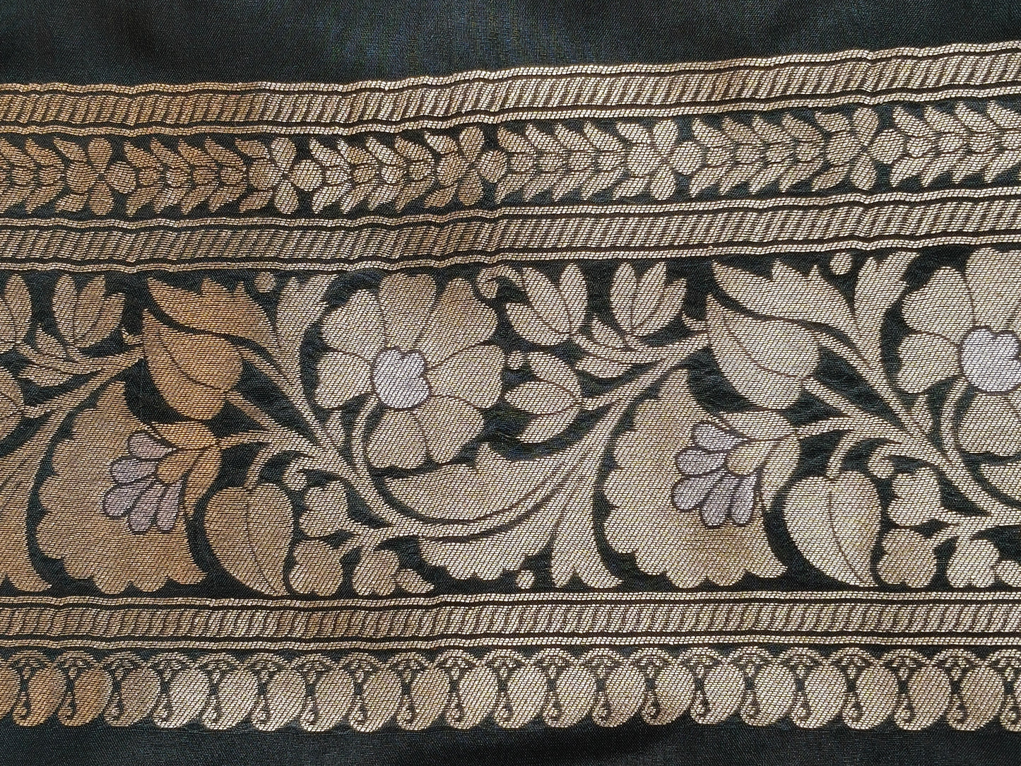 Banarasi Silk Brocade Saree Bottle Green Shade With Multi Color Mina BTS026 75% Discount