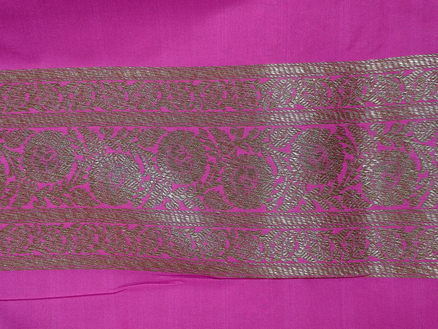 Banarasi Silk Brocade Antique Zari Saree Rani Pink Shade AZ008 75% Discount