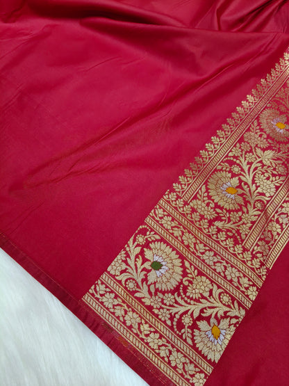 Banarasi Minakari Tanchhui Saree Deep Red Color With Multi Color Mina BTS003   15% Discount