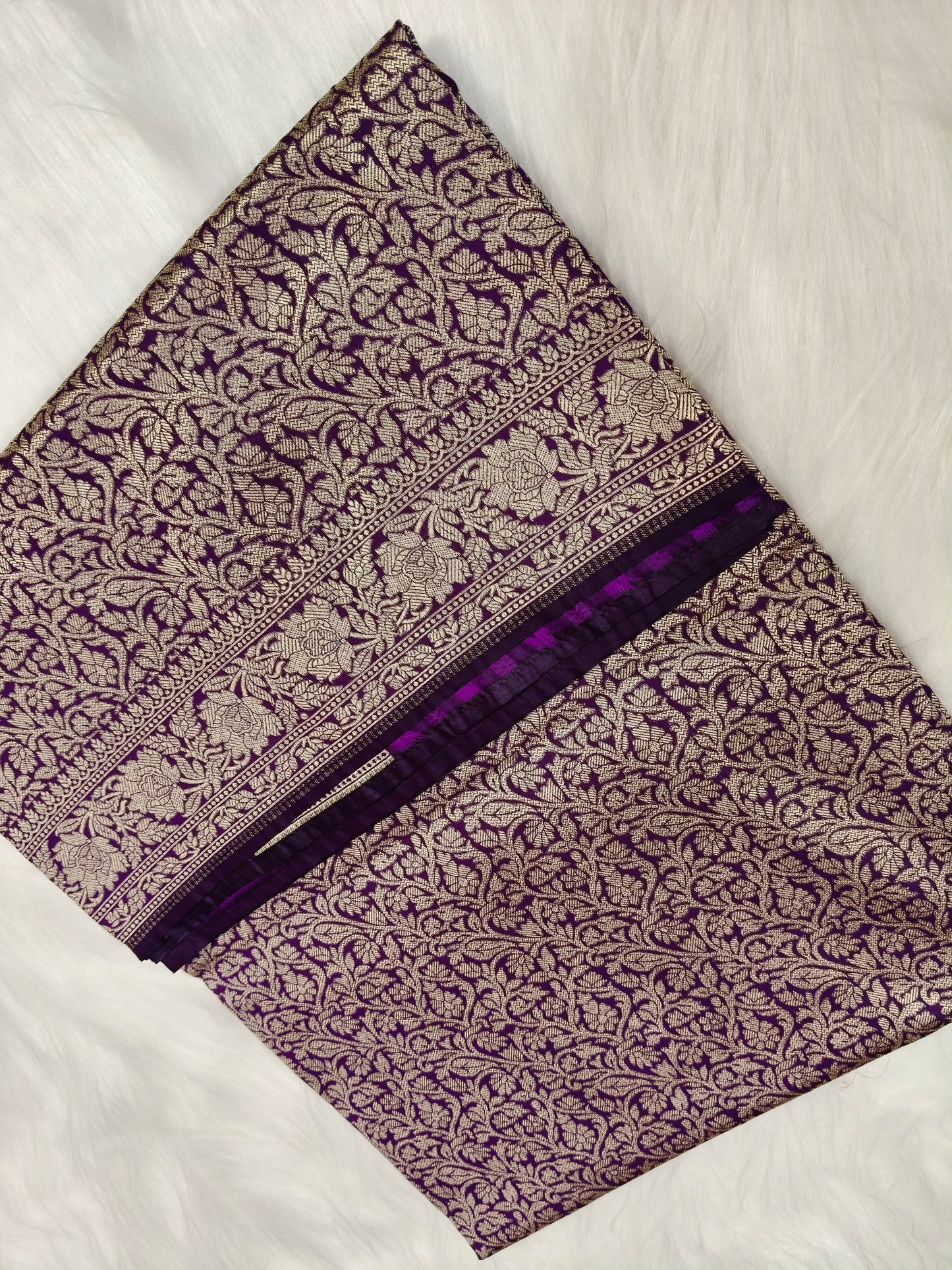 Banarasi Single Tanchhui saree Deep Purple Shade BTS006   25% Discount