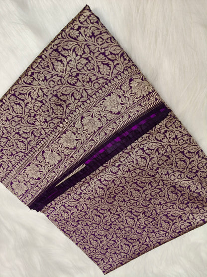Banarasi Single Tanchhui saree Deep Purple Shade BTS006   25% Discount
