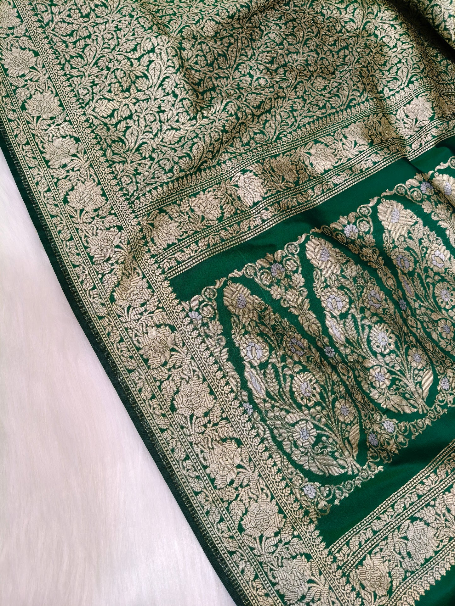 Banarasi Single  Tanchhui Saree Green Shade BTS007   25% Discount