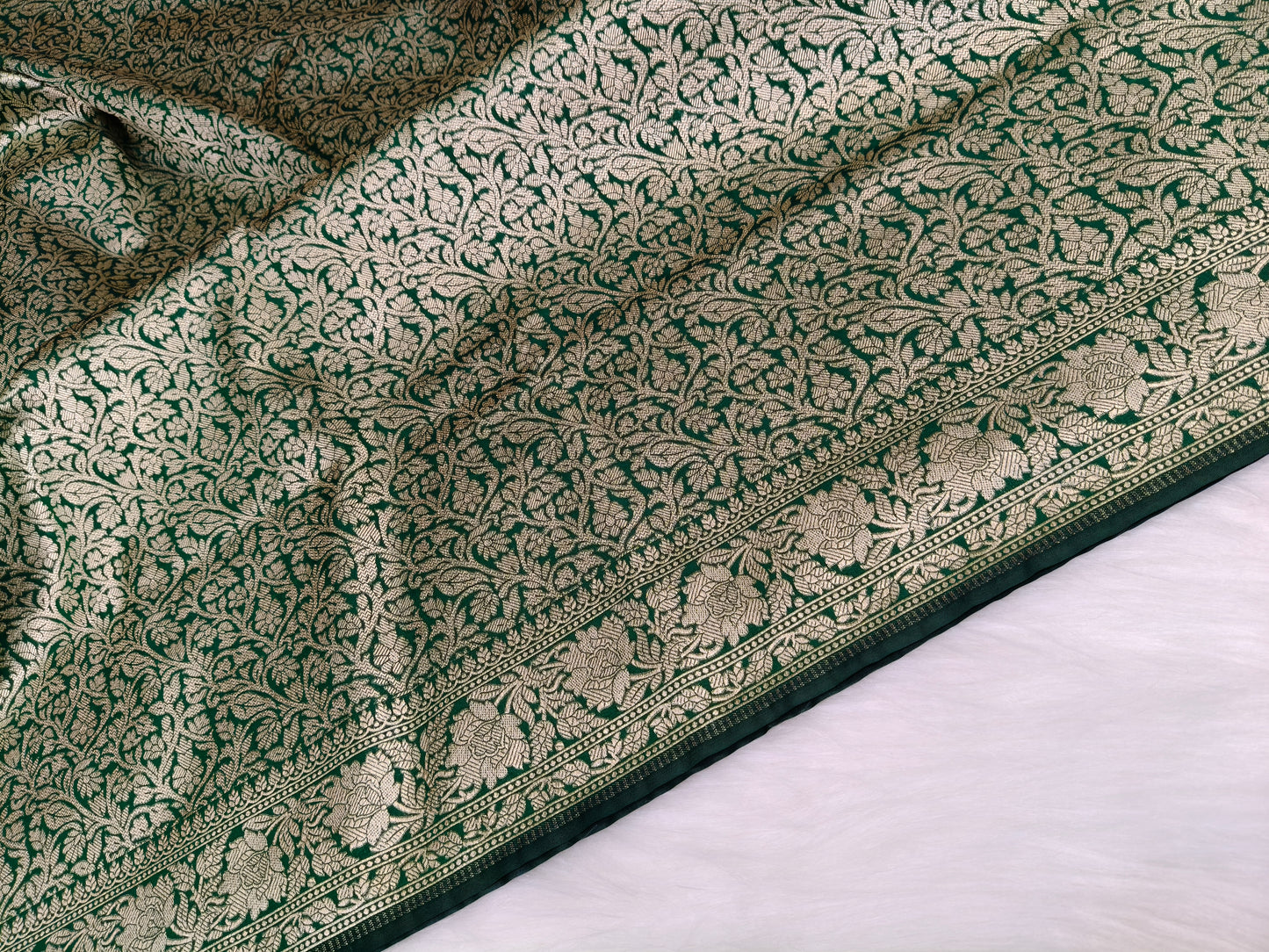 Banarasi Single  Tanchhui Saree Green Shade BTS007   25% Discount