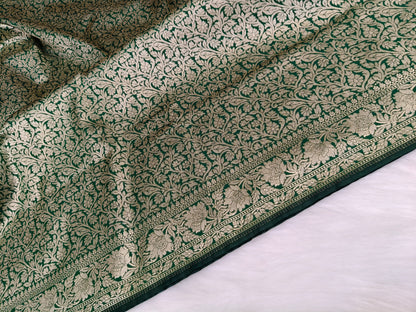 Banarasi Single  Tanchhui Saree Green Shade BTS007   25% Discount
