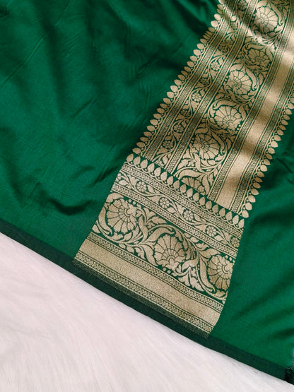 Banarasi Silk Cutwork Saree Green Shade With Multi Color Mina BCS001  15% discount