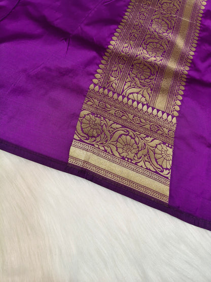Banarasi Silk Cutwork Saree Deep Purple Shade With Multi Color Mina BCS002   15% discount