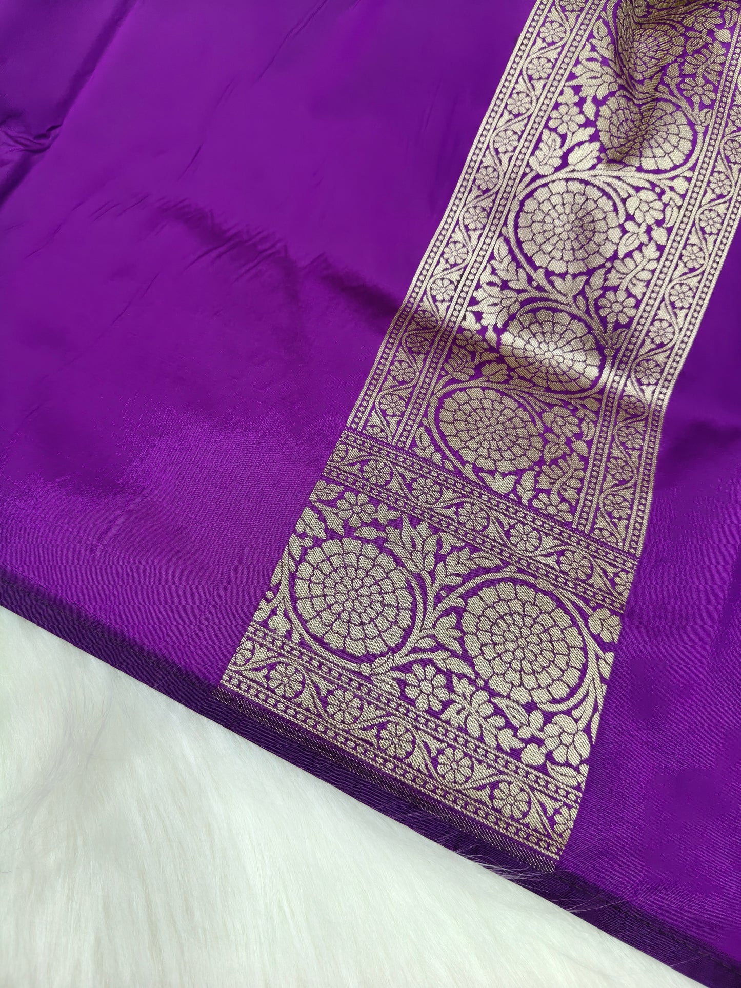 Banarasi Silk Cutwork Minakari Saree Deep Purple Shade With Silver zari Mina BCS003   15% discount
