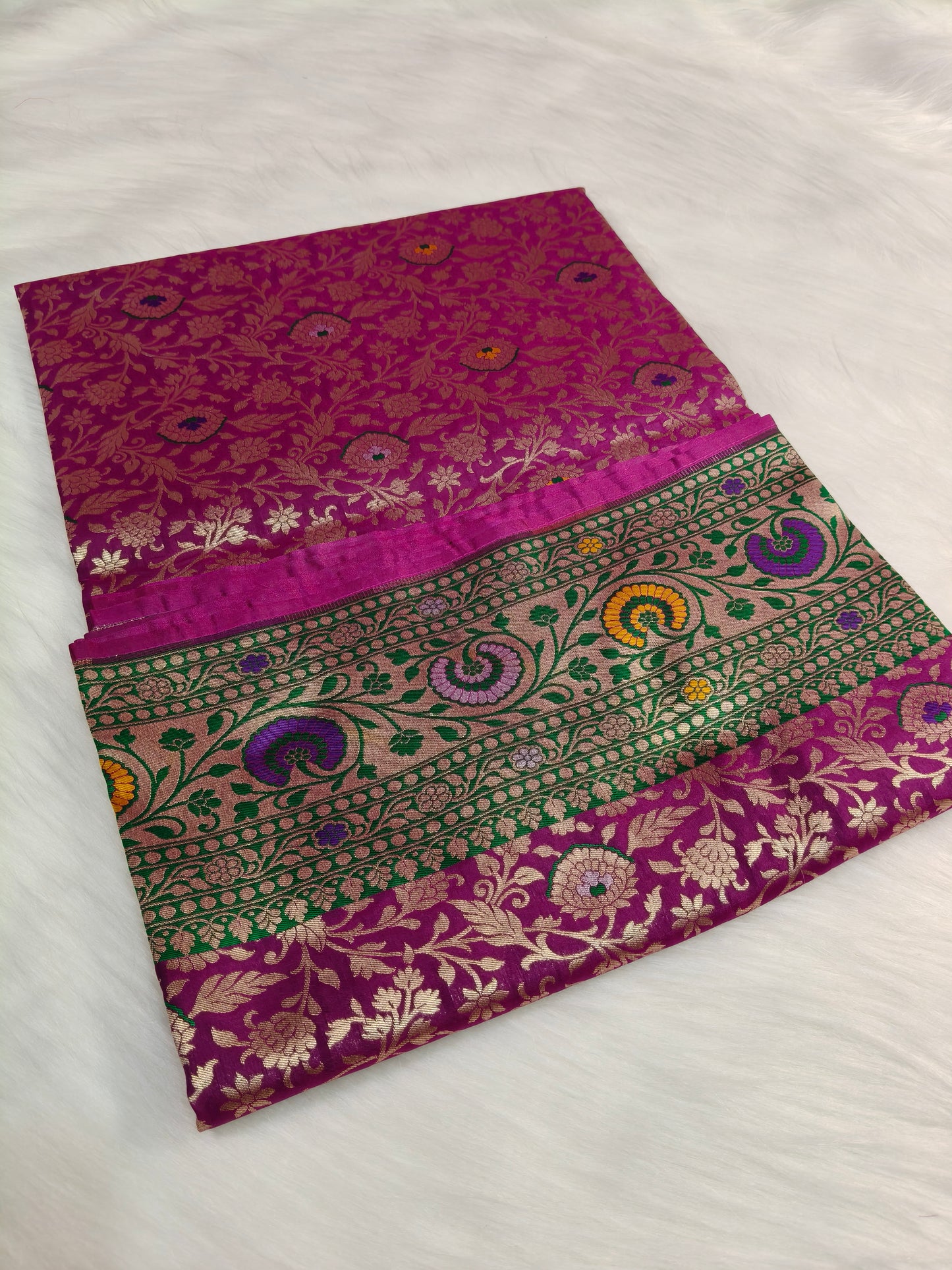 Banarasi Silk Ahmedabadi Brocade Saree Light Purple shade ABS001   25% discount