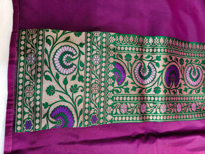 Banarasi Silk Ahmedabadi Brocade Saree Light Purple shade ABS001   25% discount