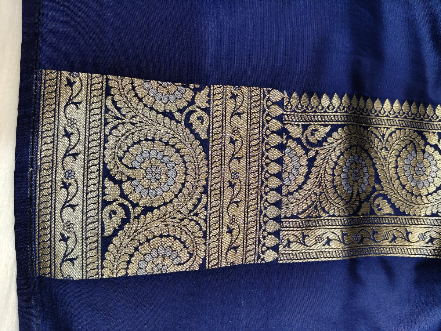 Banarasi Silk Cutwork Saree Navy Blue Color With Rupa Minakari BCS008   25% Discount