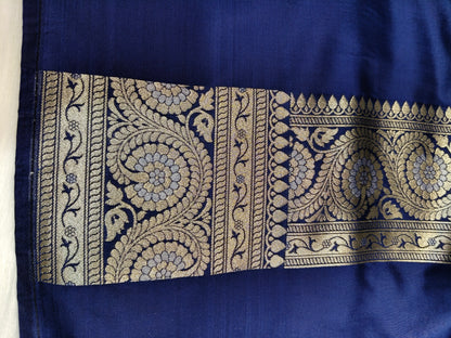 Banarasi Silk Cutwork Saree Navy Blue Color With Rupa Minakari BCS008   25% Discount
