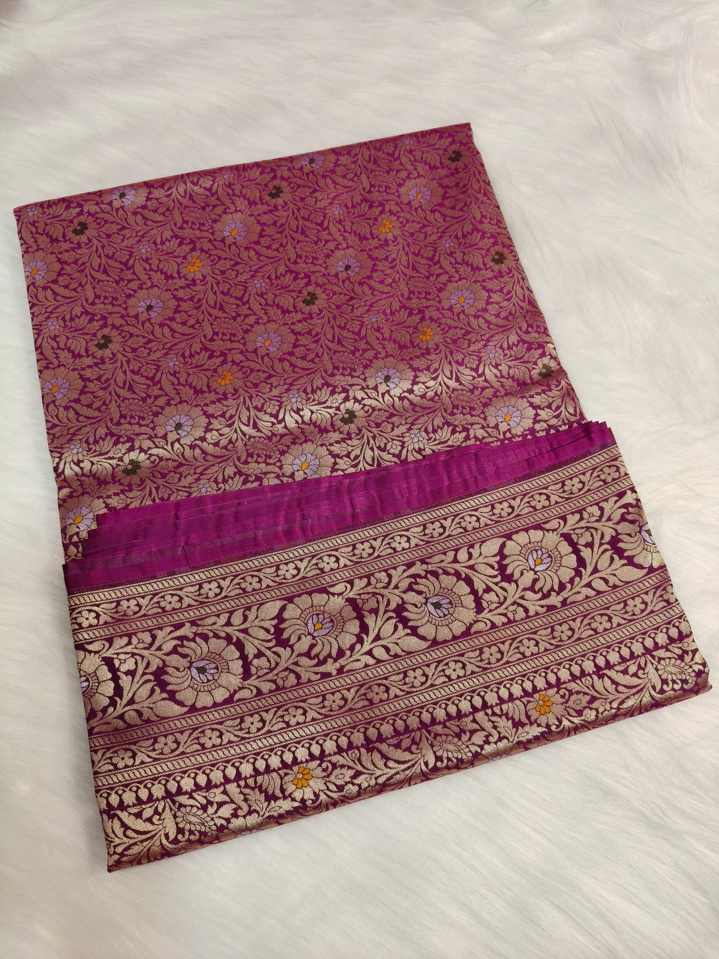 Banarasi Tanchhui Minakari Saree Wine Shade With Multi Color Mina BTS015   25% discount