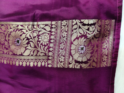 Banarasi Tanchhui Minakari Saree Wine Shade With Multi Color Mina BTS015   25% discount