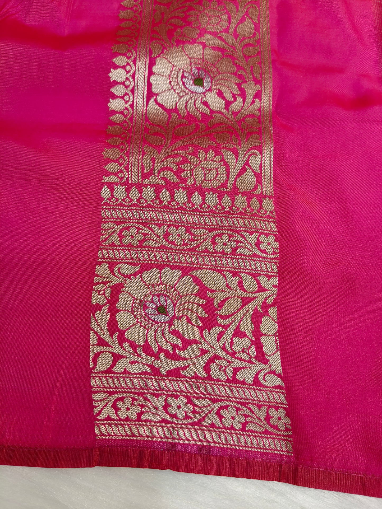 Banarasi Tanchhui Minakari Saree Red Rani Shade With Multi Color Mina BTS017   25% Discount