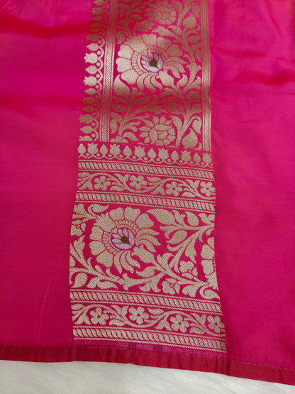 Banarasi Tanchhui Minakari Saree Red Rani Shade With Multi Color Mina BTS017   25% Discount