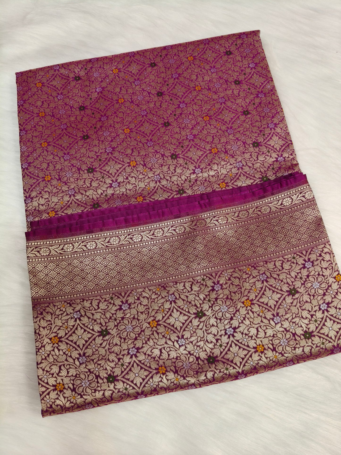 Banarasi Tanchhui Minakari Saree Wine Shade With Multi Color Mina BTS022  25% Discount