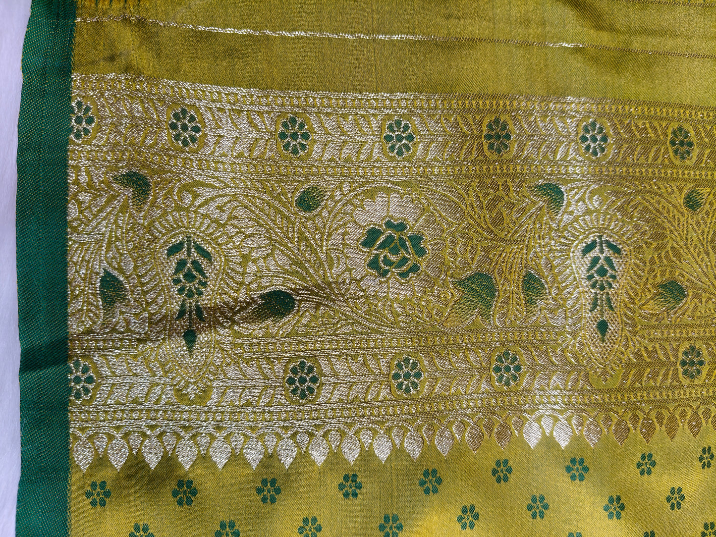 Satin Saree Light Mehandi Shade Floral Jaal Pattern SS004   75% discount