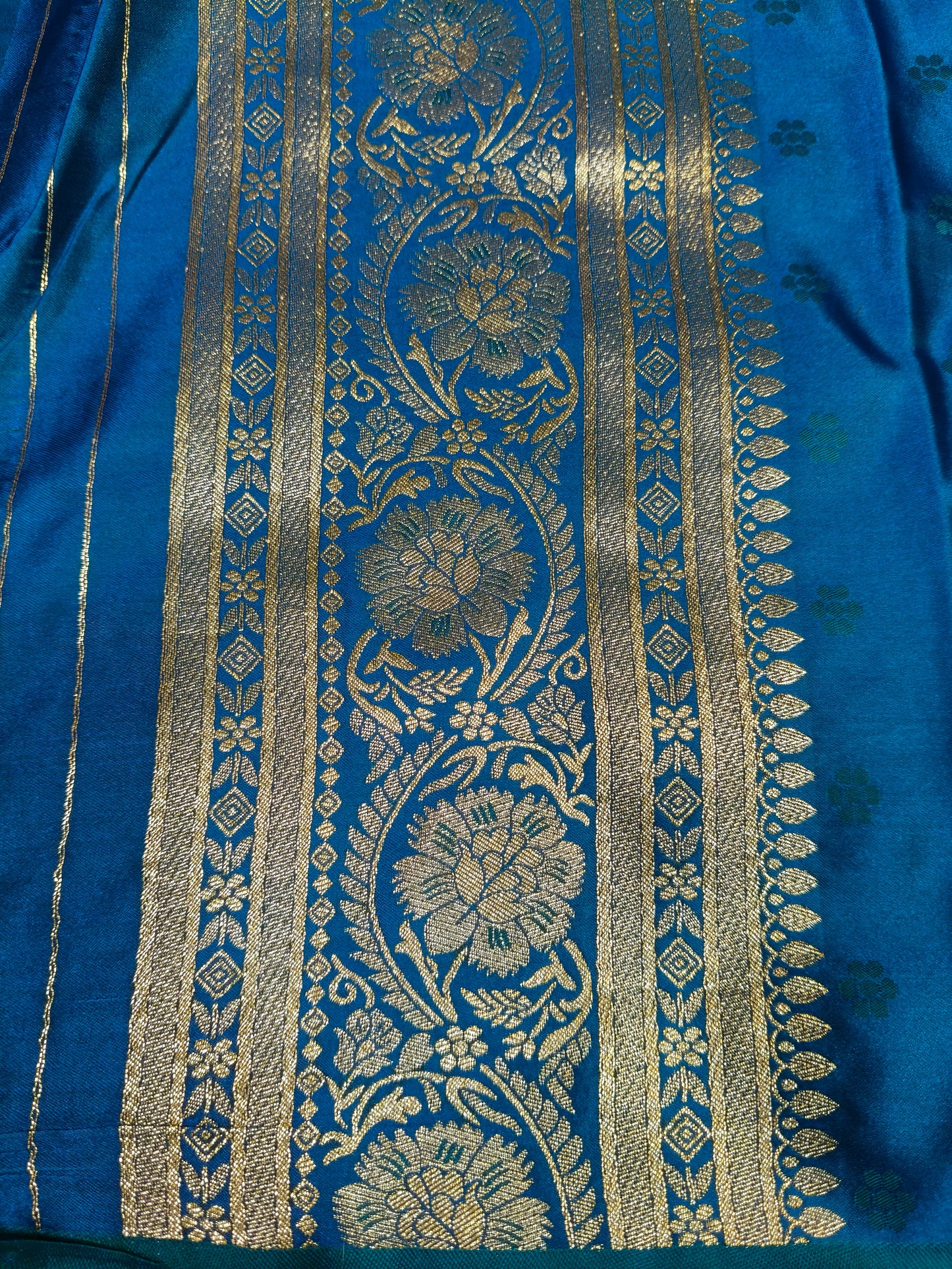 Satin Saree Peacock Shade Floral Jaal Pattern SS008 75% Discount