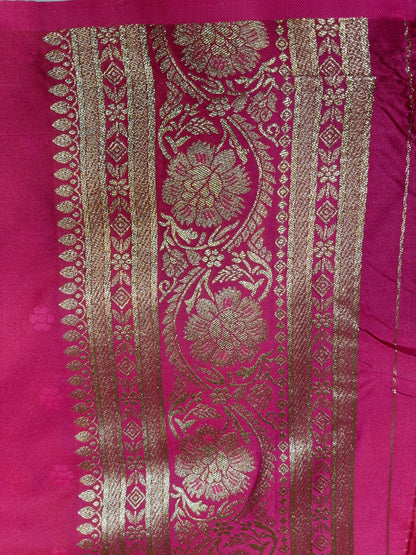 Satin Saree Straberry Shade Floral Jaal Pattern SS009 75% Discount