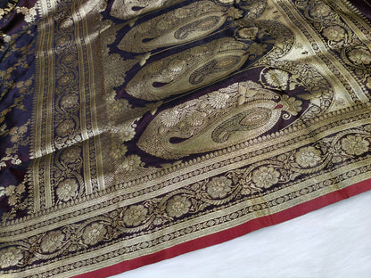 Satin Saree SS010 Garnet Color Shade Floral Jaal Pattern  75% Discount