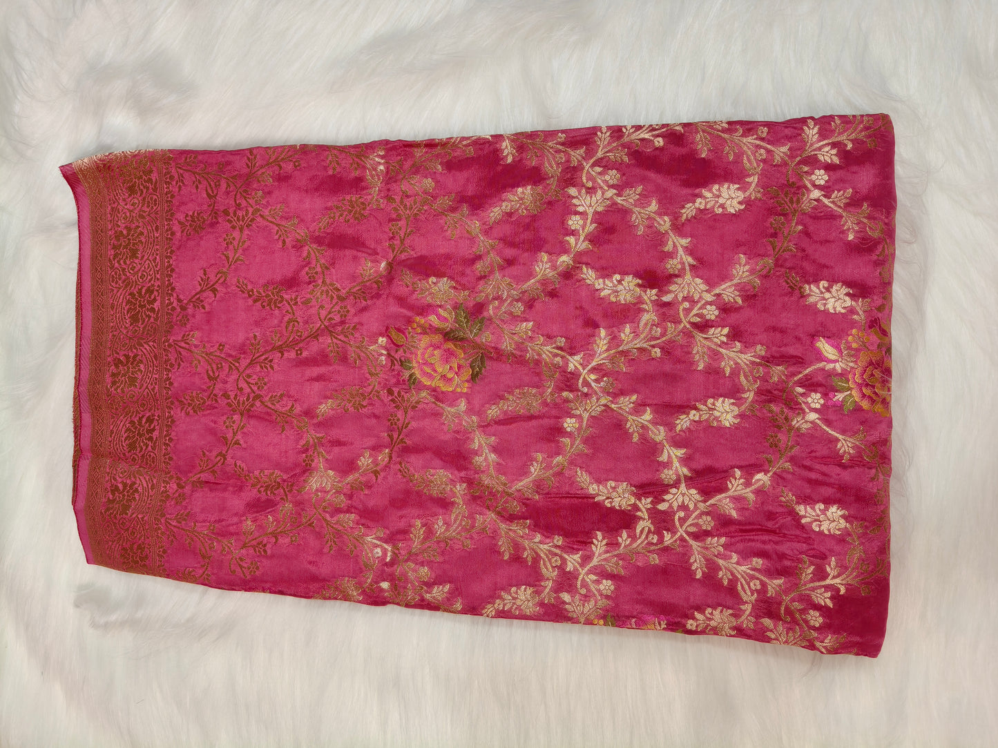 Crepe Banarasi Silk Saree Blush Pink Shade CBS008   50% Discount