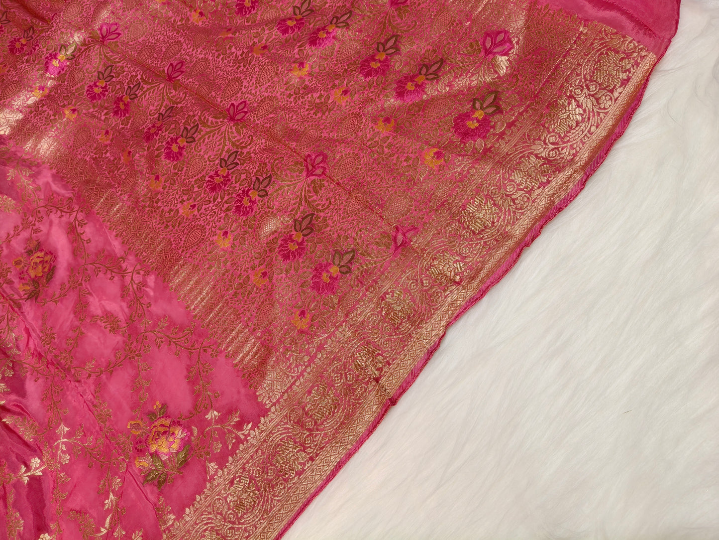 Crepe Banarasi Silk Saree Blush Pink Shade CBS008   50% Discount