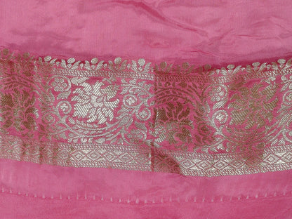 Crepe Banarasi Silk Saree Blush Pink Shade CBS008   50% Discount