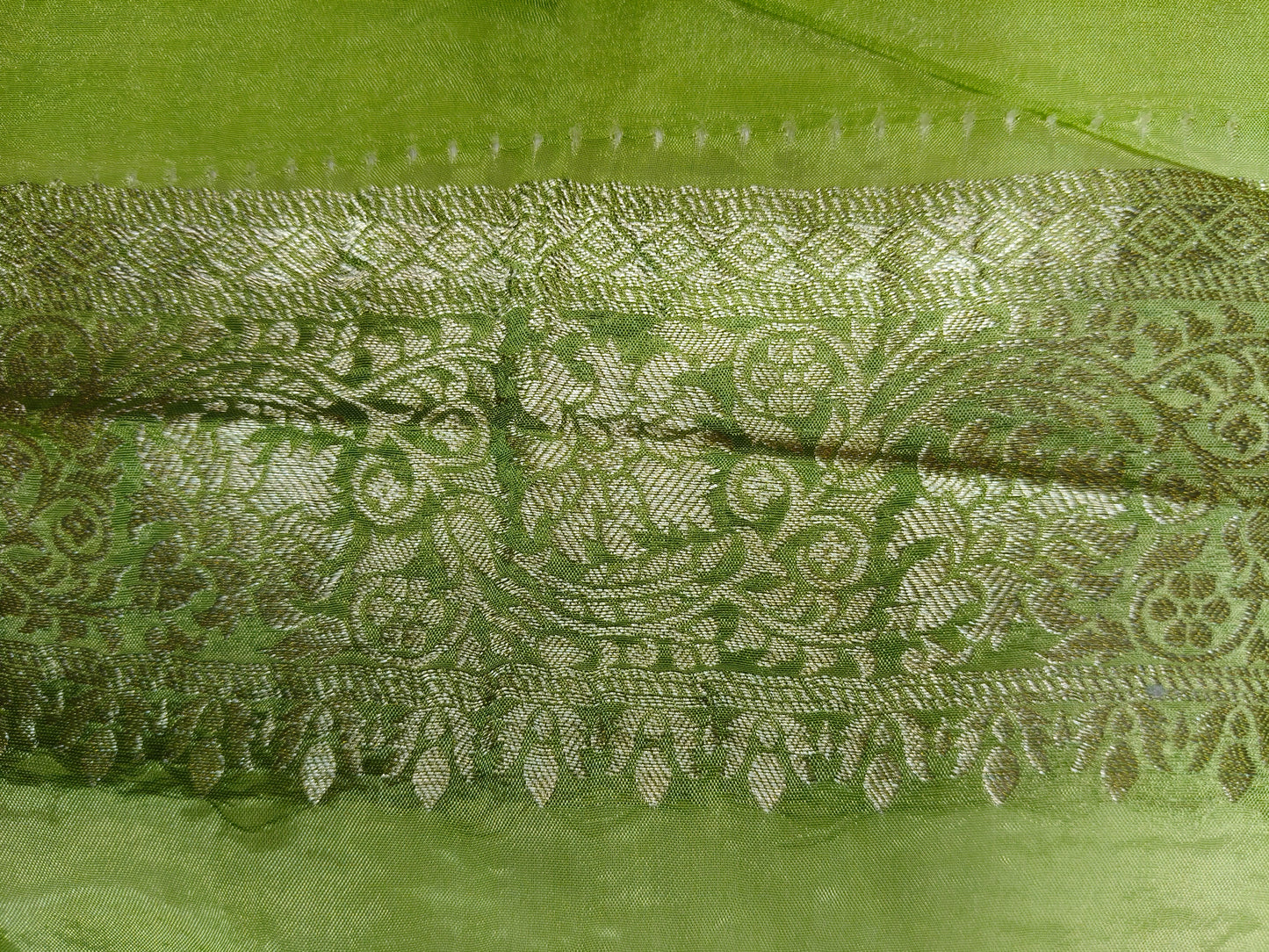 Crepe Banarasi Silk Saree Pista Green Shade CBS012   50% Discount