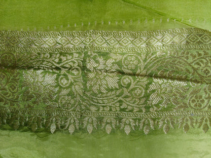 Crepe Banarasi Silk Saree Pista Green Shade CBS012   50% Discount