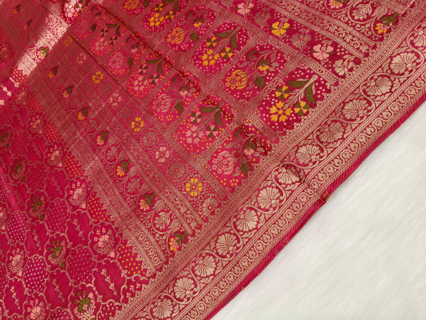 Crepe Banarasi Silk Saree Blush Baby Pink Shade CBS014   50% Discount