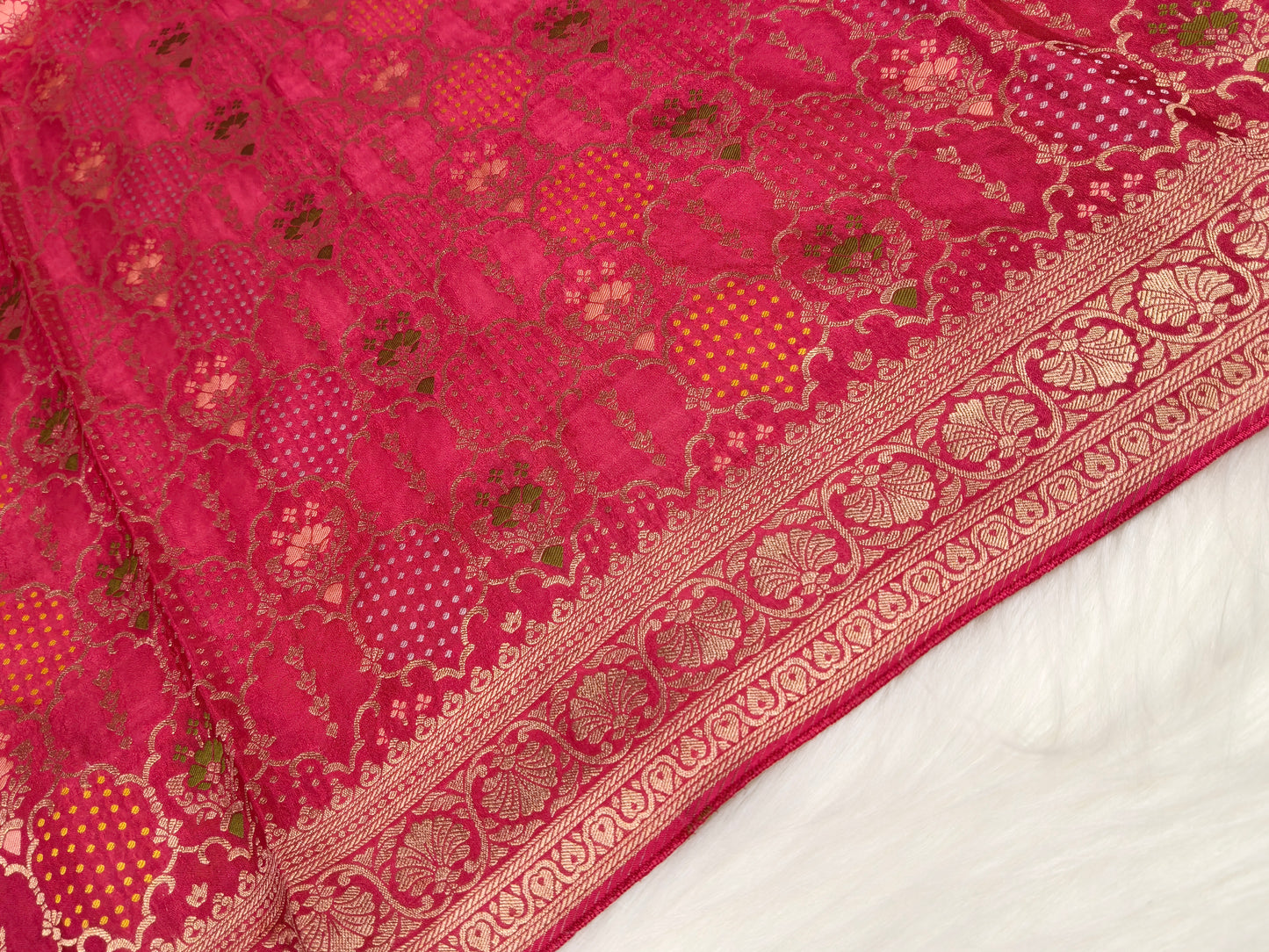 Crepe Banarasi Silk Saree Blush Baby Pink Shade CBS014   50% Discount