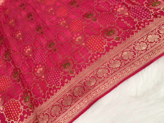 Crepe Banarasi Silk Saree Blush Baby Pink Shade CBS014   50% Discount