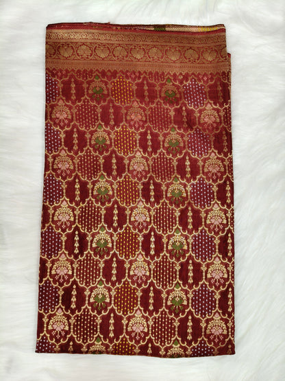 Crepe Banarasi Silk Saree Maroon Color Shade CBS015   50% Discount