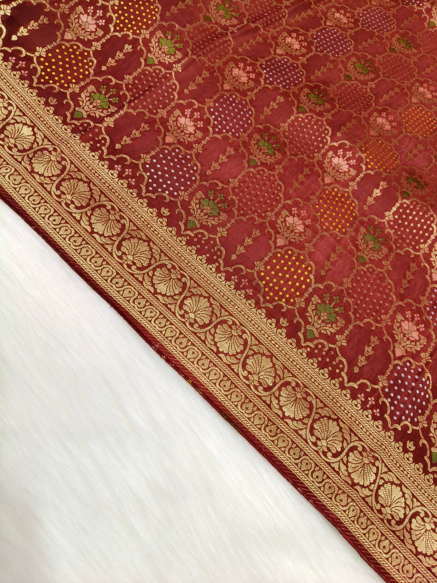 Crepe Banarasi Silk Saree Maroon Color Shade CBS015   50% Discount