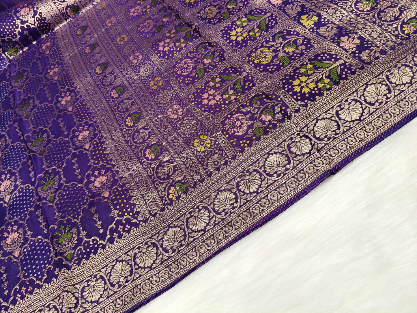 Crepe Banarasi Silk Saree Dark Majenta Shade CBS017   50% Discount