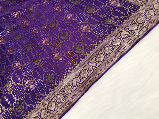 Crepe Banarasi Silk Saree Dark Majenta Shade CBS017   50% Discount