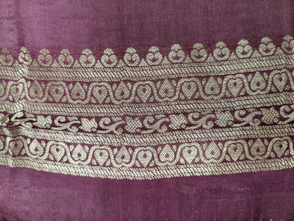 Crepe Banarasi Silk Saree Wine Color Shade CBS018   50% Discount