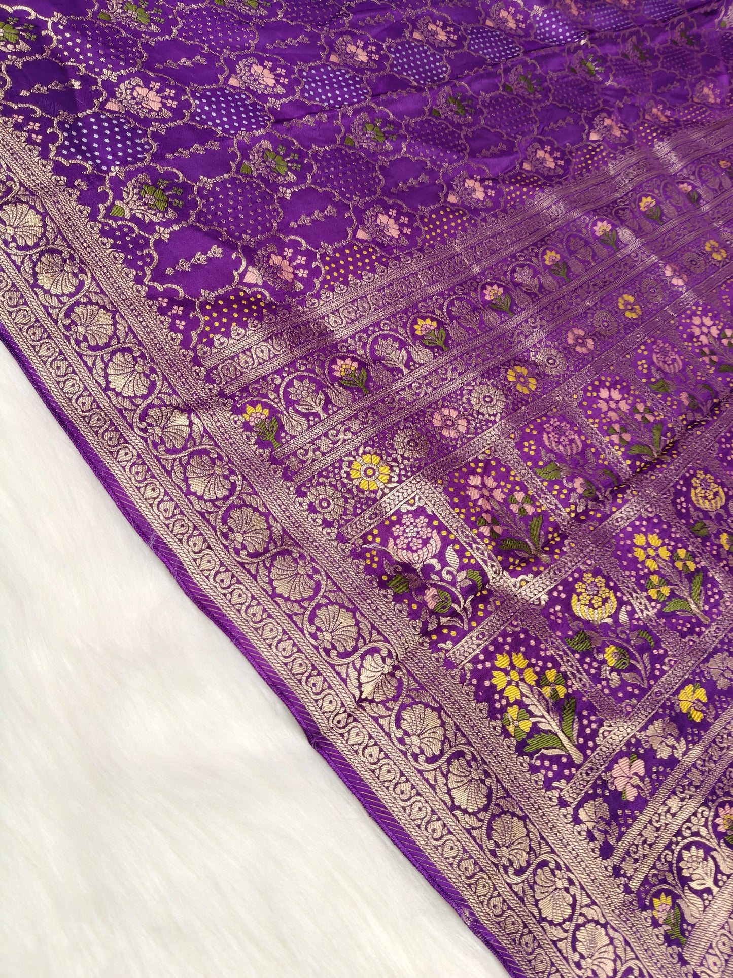 Crepe Banarasi Silk Saree Purple Shade CBS019   50% Discount