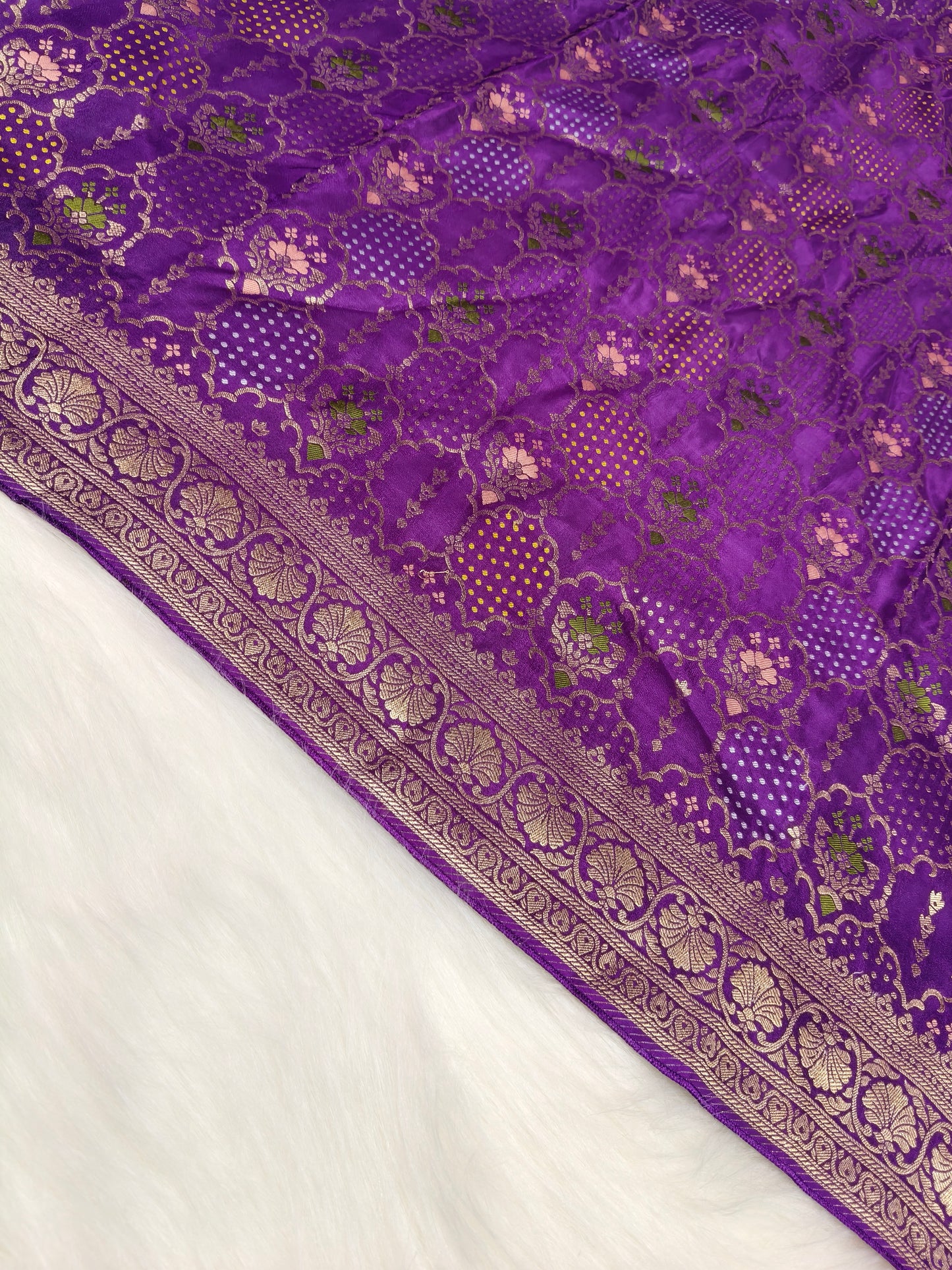 Crepe Banarasi Silk Saree Purple Shade CBS019   50% Discount
