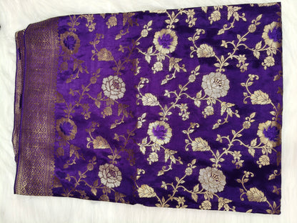 Crepe Banarasi Silk Saree Dark Majenta Shade With Mina Work CBS021   50% Discount