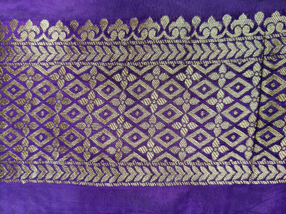 Crepe Banarasi Silk Saree Dark Majenta Shade With Mina Work CBS021   50% Discount