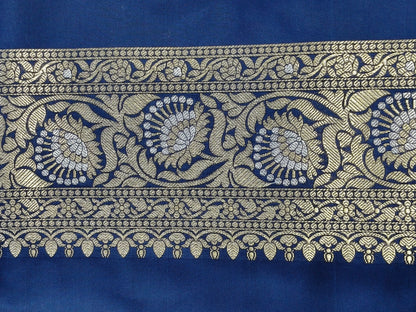 Banarasi Tanchhui Saree Navy Blue Shade With Multi Color Mina BTS009   50% Discount