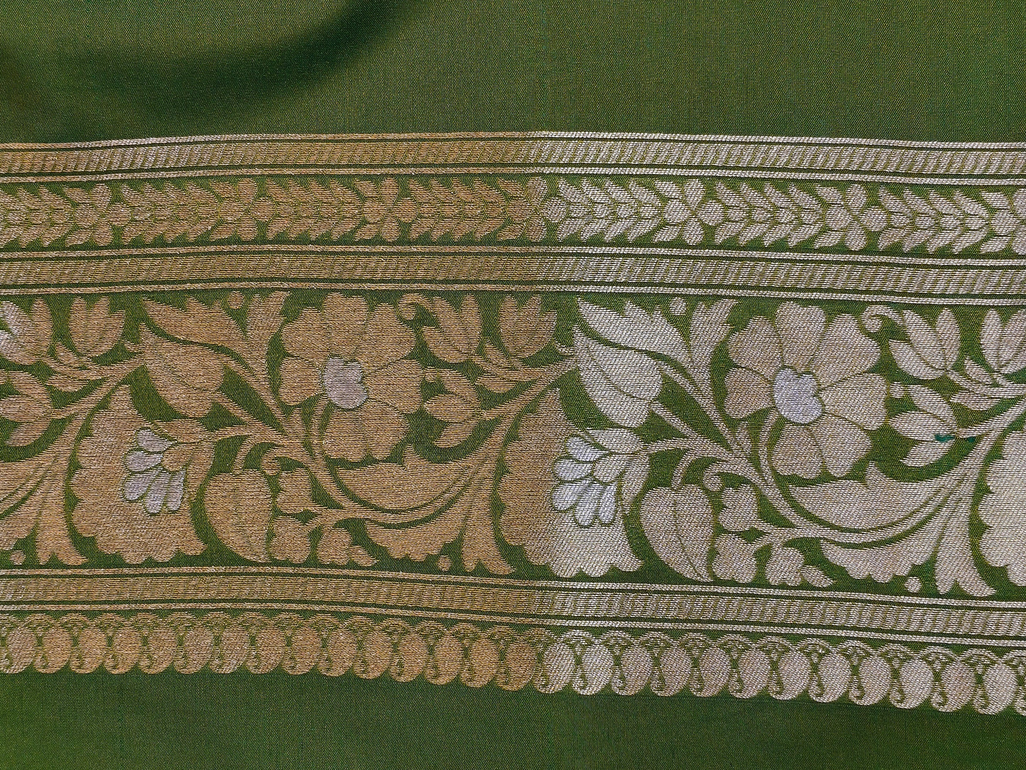 Banarasi Silk Brocade Saree Light Green Shade With Multi Color Mina BTS025  75% Discount