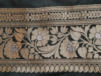 Banarasi Silk Brocade Saree Bottle Green Shade With Multi Color Mina BTS026  75% Discount