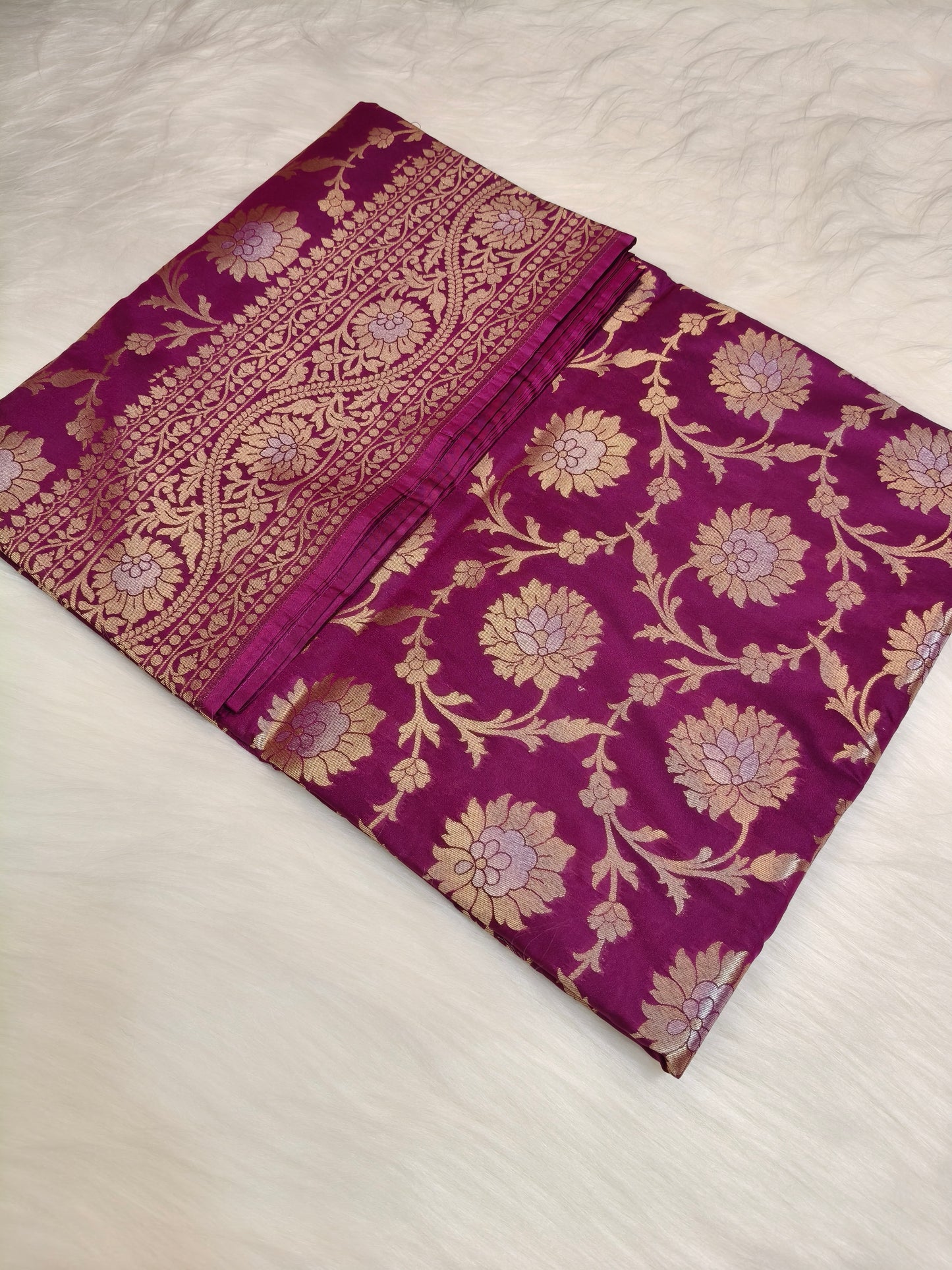 Banarasi Silk Cutwork Saree Purple Shade With Silver Color Mina BCS009  75% Discount