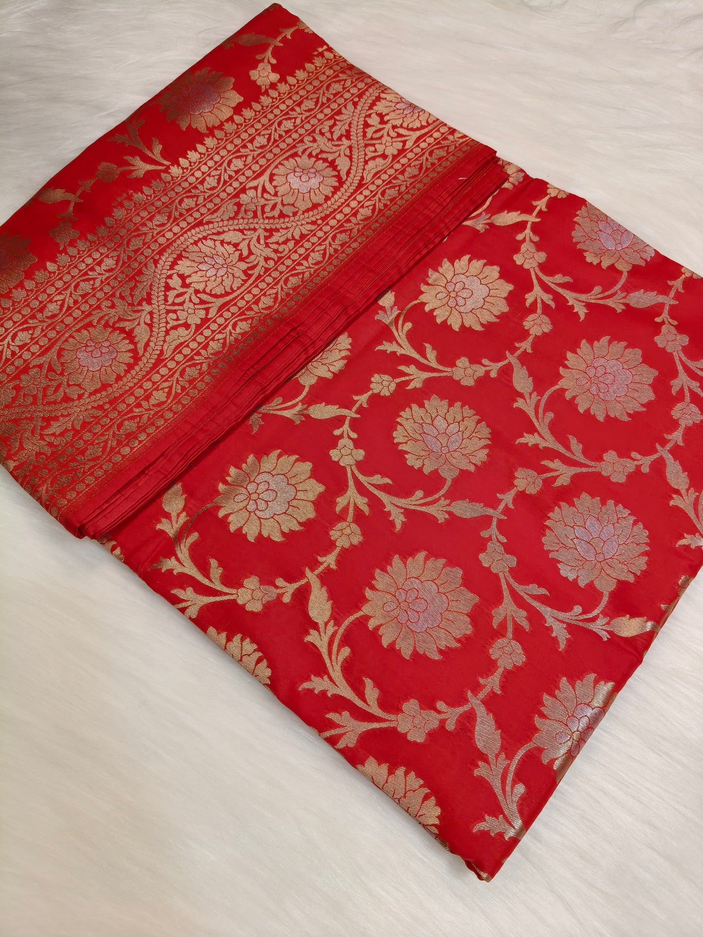Banarasi Silk Cutwork Jaal Saree Red Shade With Silver Color Mina BCS012  75% discount