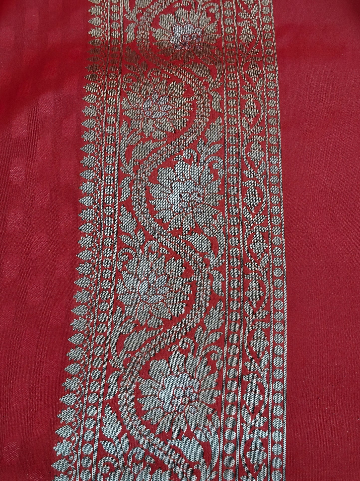 Banarasi Silk Cutwork Jaal Saree Red Shade With Silver Color Mina BCS012  75% discount
